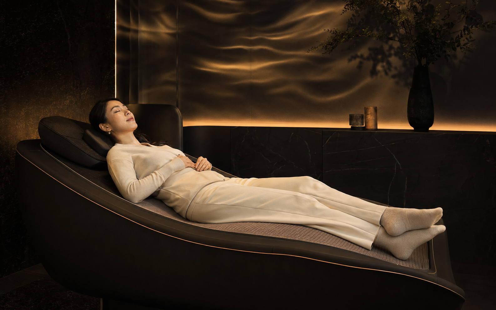 A serene vibroacoustic sound lounge experience